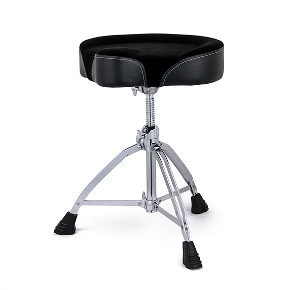 Saddle Top Double Braced Drum Throne w/Black Cloth Top